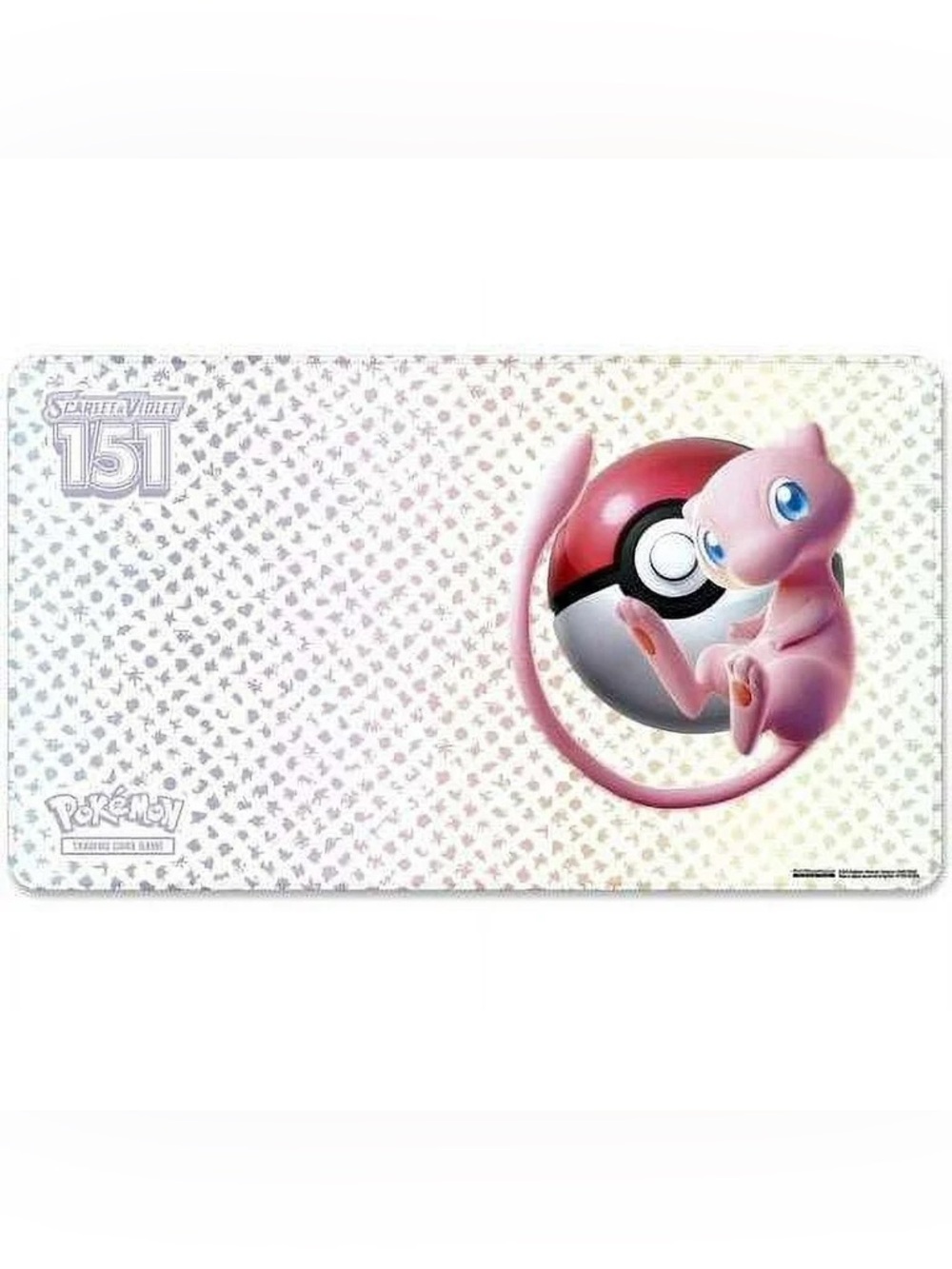 🆕NWT Nintendo Pokemon White Mew Playmat Desk Mouse Pad with Red Poké Ball Accent